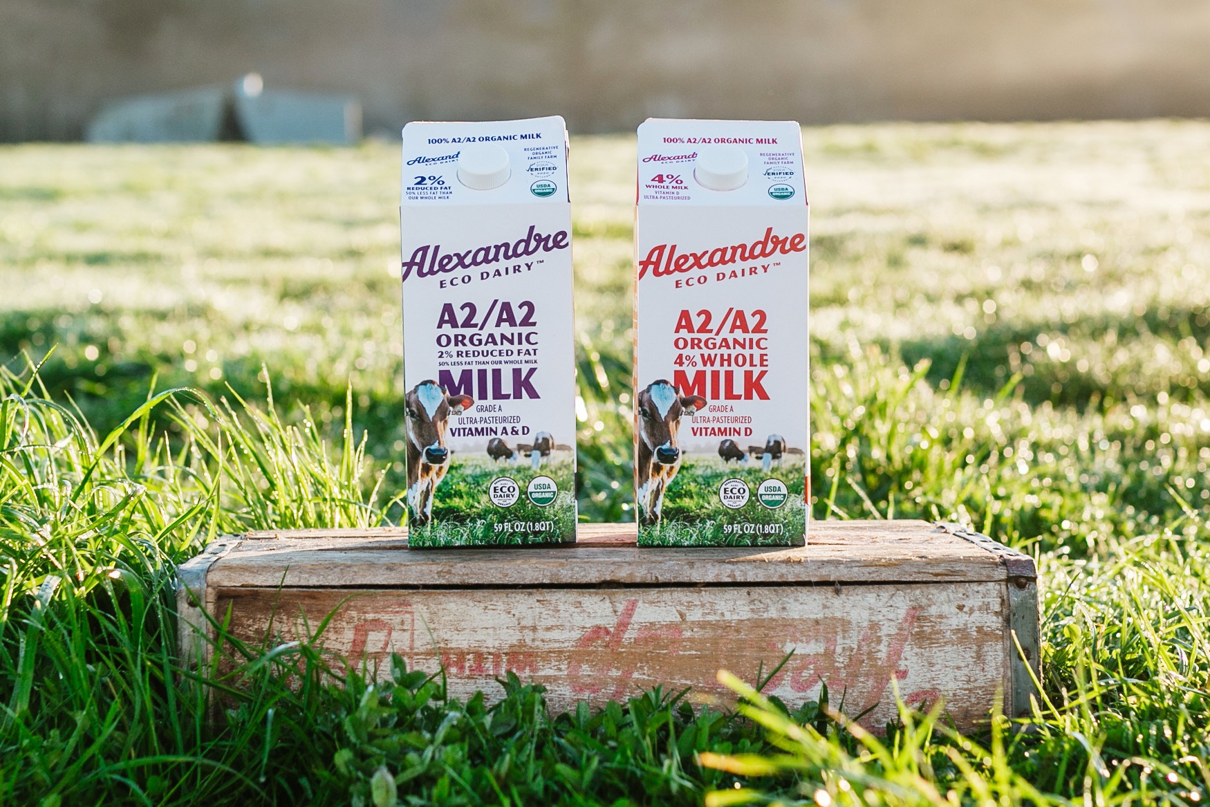 Alexandre Family Farm milk cartons